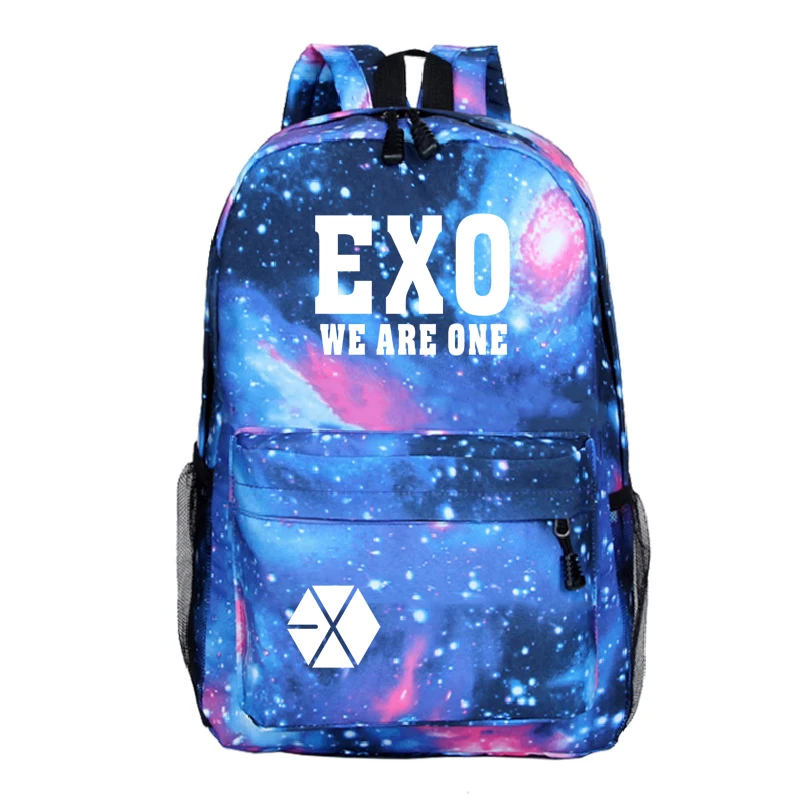 EXO Сумки Подростков ежедневный рюкзак Новое поступление Печать Mochila звезда ноутбук сумки путешествия студентов школьная сумка для рюкзаки с изображением Галактики