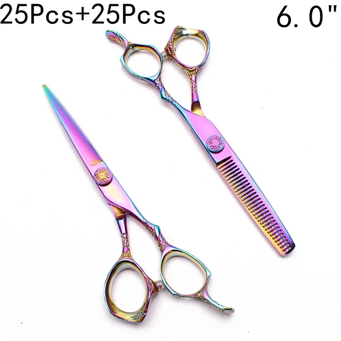 C9001 Cai 50Pcs 6N 50 шт 5," 6" 440C гравировка логотипа Парикмахерская филировочные ножницы Ножницы Дракон ножницы для стрижки волос C9001 - Цвет: C9001 Cai 50Pcs 6N