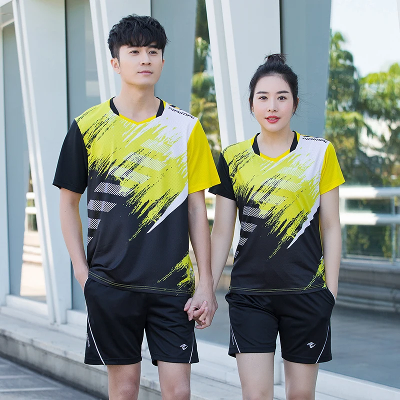 Новинка 2019 быстросохнущая футболка для бадминтона с бесплатным принтом