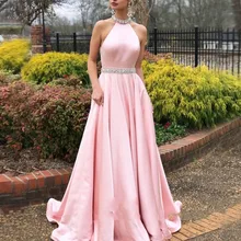 Abiye вечерние платья расшитые бисером насыщенно розовое длинное платья для выпускного вечера с открытой спиной, платье на выход вне плечо элегантный вечернее платье по индивидуальному заказу