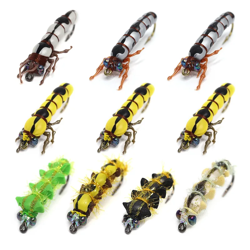 

Dry Fly Fishing Flies Set 10pcs Yellow Fruit FlyTying Kit Lure Rainbow Trout Flies Bass Fishing Assortment Flyfishing