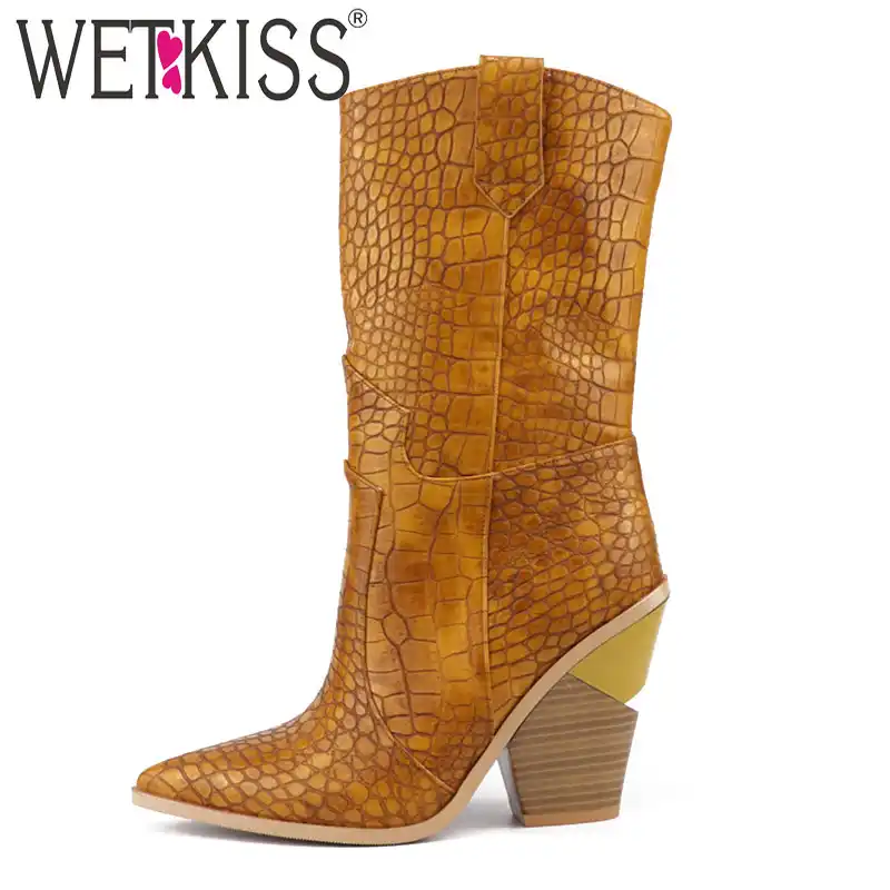 calf high western boots