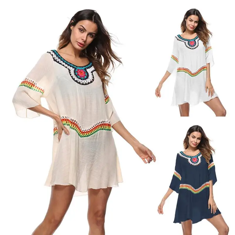 font b 2018 b font Women Sexy Flounce Fringe Cover Up Tunic Tassel Beach Cover