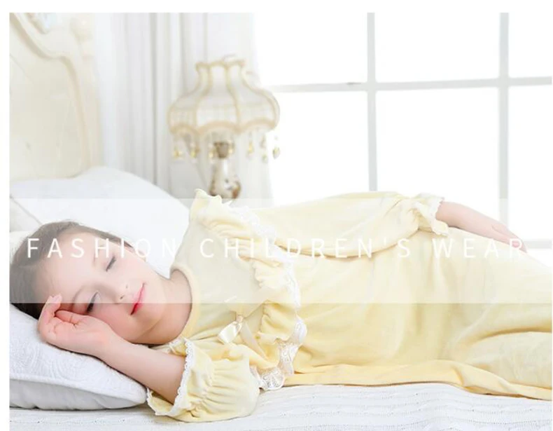 Зимняя одежда для мамы и дочки; детская одежда для сна; Семейные пижамы; бархатная ночная рубашка для девочек; пижамы принцессы для детей