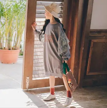 

2019 Korean style girls ruffles dress fashion spring girls dresses 4-9t A990