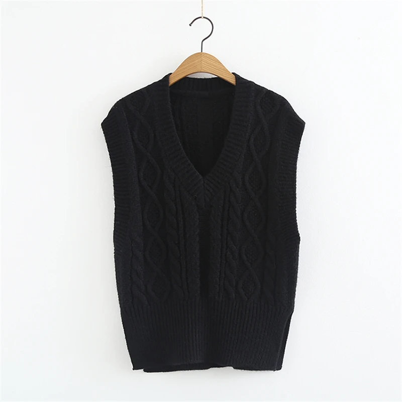 US $14.36 52% OFF|Women Knitted Sweater Vest Spring New Plus Size Sleeveless Coat Autumn Loose Black V neck Pullover Women Sweater Coat US $14.36 52% OFF|Women Knitted Sweater Vest Spring New Plus Size Sleeveless Coat Autumn Loose Black V neck Pullover Women Sweater Coat
