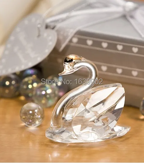 

Cute Crystal Swan Favors Crystal Wedding party supplies wedding shower gifts Free Shipping 20 sets