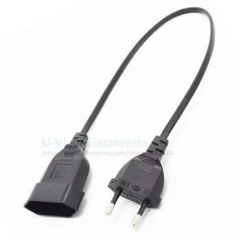 

NCHTEK EU European 2Pin Male to Female Power Extension Connector Cable For UPS PDU About 0.5M/Free Shipping/10PCS
