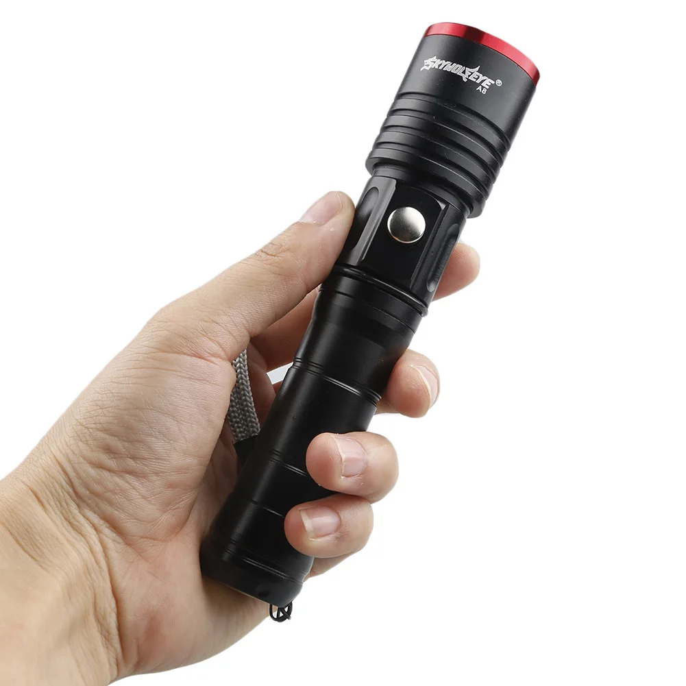

Hot Led Flashlight Ultra Bright torch XML-T6 Aluminum Lanterna 8000 lumens Zoomable LED torch use 18650 battery