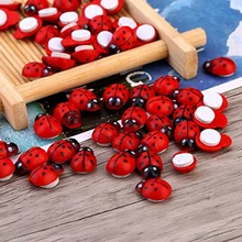 100 ladybugs/pc Micro Bonsai Ladybug decoraciones para paisaje Bonsai artesanías decoración del hogar Vintage Jardín de hadas-personal embellecedor