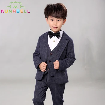 

Children Performance Clothes Brand Boys Formal Suits Wedding Birthday Party Tuxedo Jacket Waistcoat Shirt Pant Kids Blazer F19