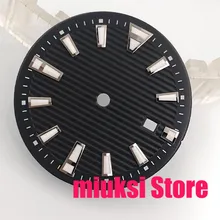 34 мм черные часы циферблат зеленый светящийся eta 2836/2824 Miyota 8205/8215, DG2813 часы