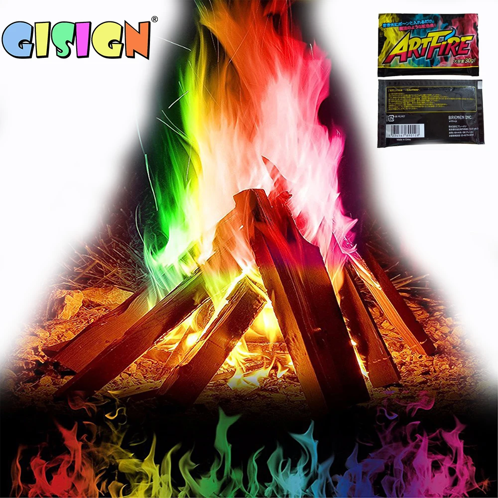 

Mystical Fire Magic Tricks Colorful Flames Powder Toys For Camping Bonfire Sachets Fireplace Pit Profesional Magic Pyrotechnics