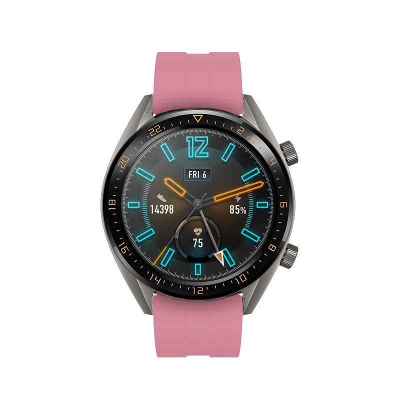 Сменный мягкий силиконовый ремешок для huawei Watch GT Active/элегантный спортивный ремешок для huawei Honor Magic/Ticwatch Pro - Цвет: pink