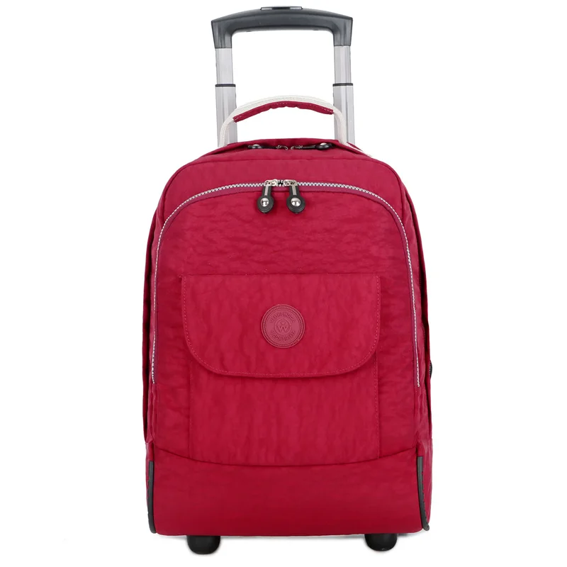 Багаж на колёсиках, рюкзак для путешествий, плечевые рюкзаки, вместительные колесики для чемодана, тележка, сумка для путешествий WSD1505 - Цвет: Бургундия