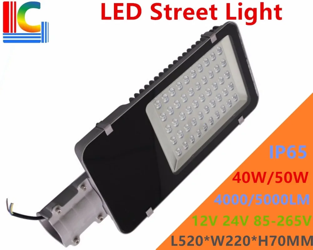 40W 50W LED Street light Solar Compatible 12V 24V Road lamp IP65 Outdoor Waterproof Highway Path Light 110V 220V Garden lighting 3pcs lot 50w led street light outdoor light road lamp 12v 110v 120v 220v 230v 240v warm cool white euqal 1200w halogen lamp