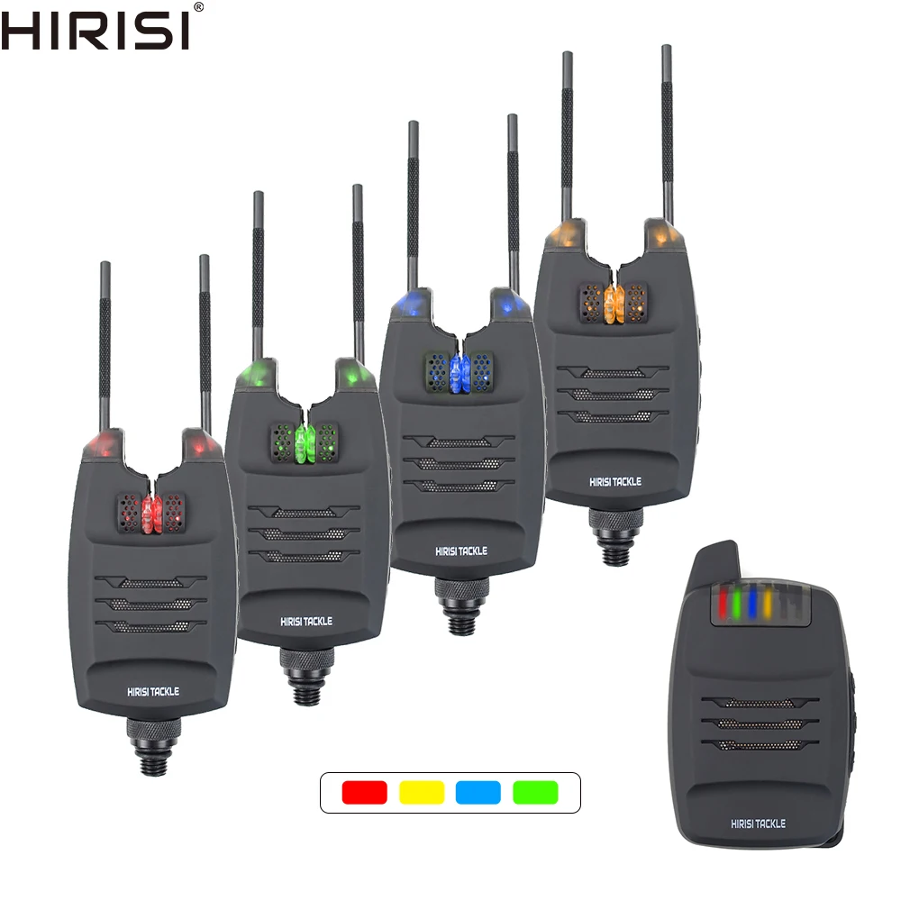 Comprar 1 + 4 carpa juego de alarma para pesca sonidos y LED alarma inalámbrica de pesca alarma Indicador electrónico con barra de oreja de enganche B1228