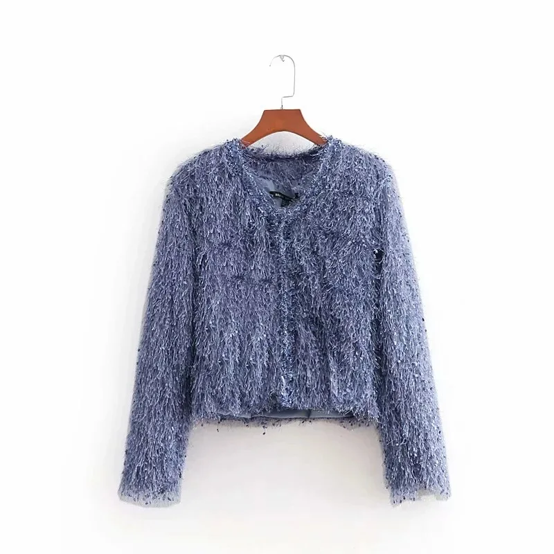 Élégant Gratuite Feminino Bleu Style Livraison V Nouveauté 2019 Survêtement rose Jaquetas Pour Euro Mince Veste Glands Printemps américain Homme Cou qwTUfxnXg