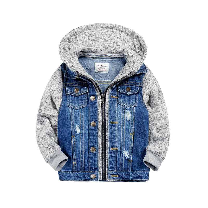 

Baby Boys Jacket Autumn Kids Boy Hoodie Patchwork Denim Coat Children Outerwear Casual Long Sleeve Hoodies Toddler Sweatshirt