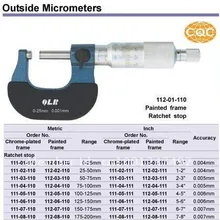 Микрон микрометр наружный микрометр. 0-25 мм. 102-01-000. 0-1inch.Quality товаров