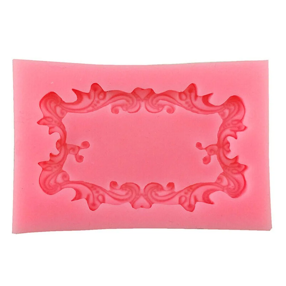 

1pcs creative Vintage Mirror Frame Lace Frame silicone mould Creative cake molds for baking decoration accessories gadget