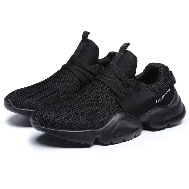 02black Большие размеры 36-48, модные мужские туфли, мужские кроссовки, пара, Повседневная легкая обувь для мужчин, дышащие мужские кроссовки, обувь для школьников - Цвет: 02black