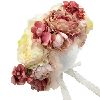 

Vintage Baby Floral Bonnet Kids Flower Lace Ribbon Band Hat Shoot Props Baby Girls Flower Cotton Hat Hair Accessory Kidocheese
