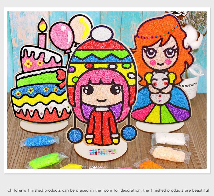 Дети 3D деревянная доска живопись DIY снежинки пластелин живопись EVA жемчужная глина креативная Игрушка Рисунок самодельный ручной работы игрушка