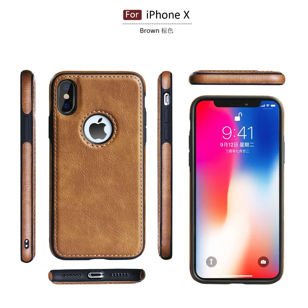 Прошитый Тонкий чехол из искусственной кожи для iphone 11Pro Max XR X XS MAX, кожаный Ультратонкий чехол для телефона s для 6 6s 7 8 plus, защитный чехол