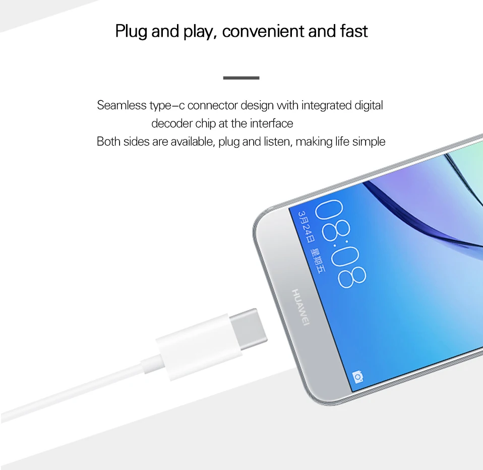 huawei Honor usb type-C наушники с микрофоном наушники-вкладыши шумоподавление CM33 классический USB ANC гарнитура Fone De Ouvido