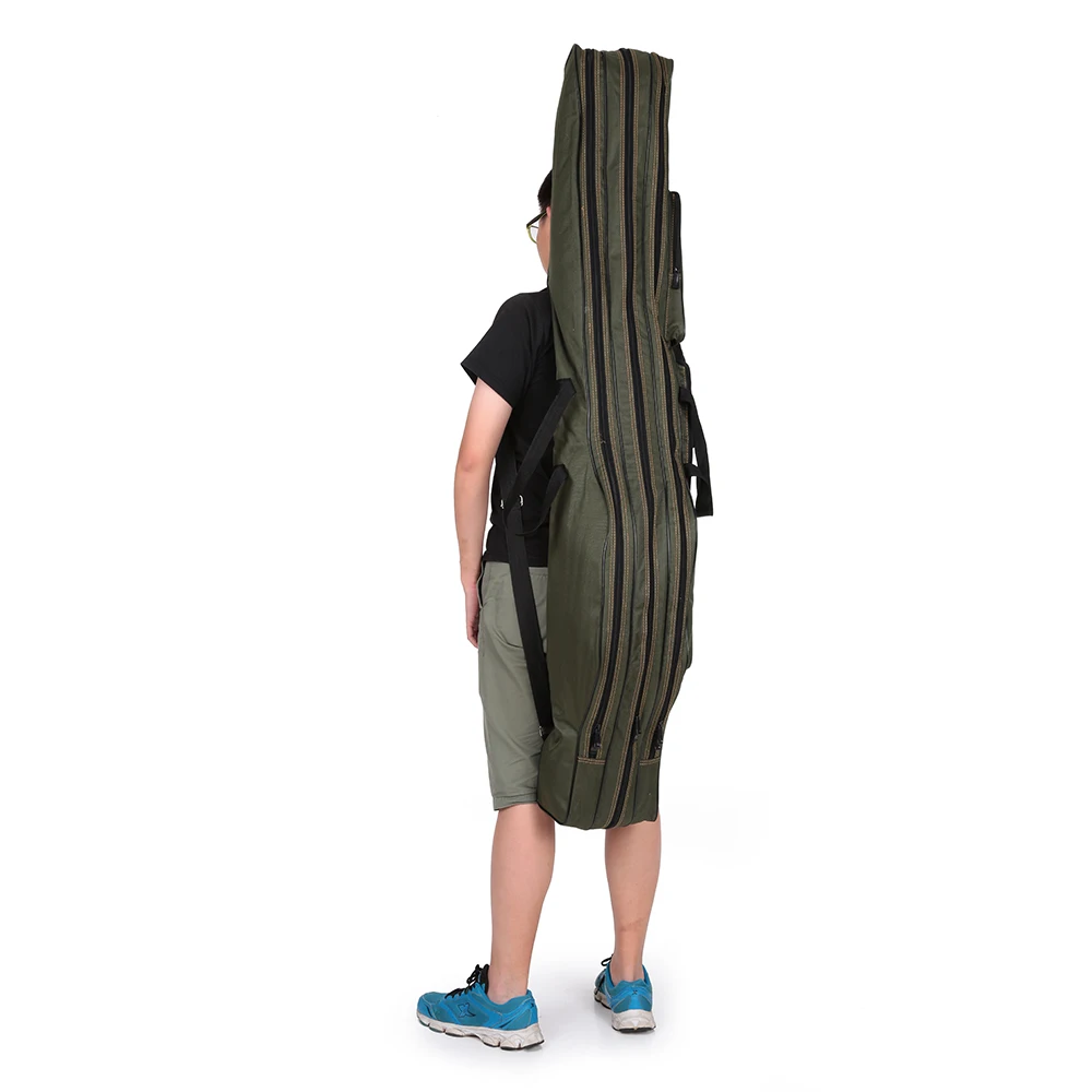 

120/130/150 cm Portable Folding Fishing Rod Bag Multi-purpose Carrier Canvas Fishing Pole Lure Tools Storage Bag Case