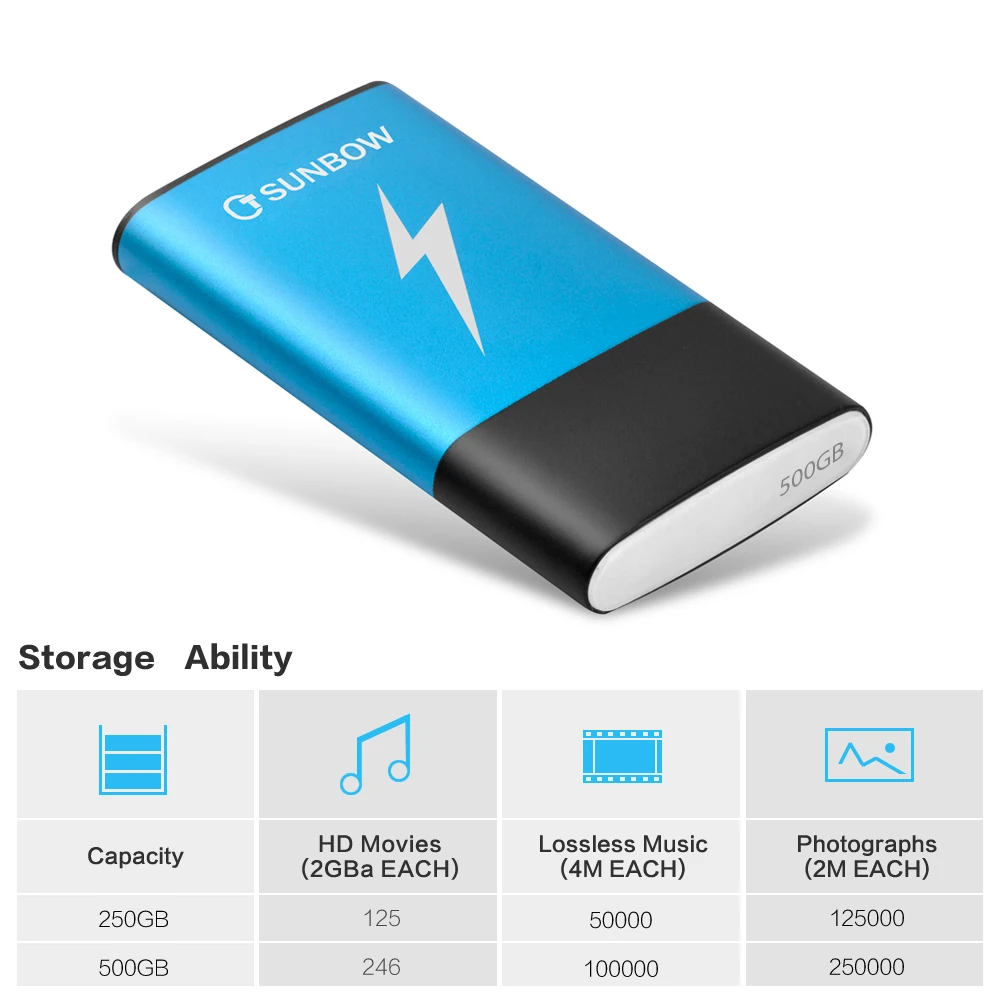 TCSUNBOW портативный SSD 500GB внешний твердотельный диск Hdd для ноутбуков настольных ПК
