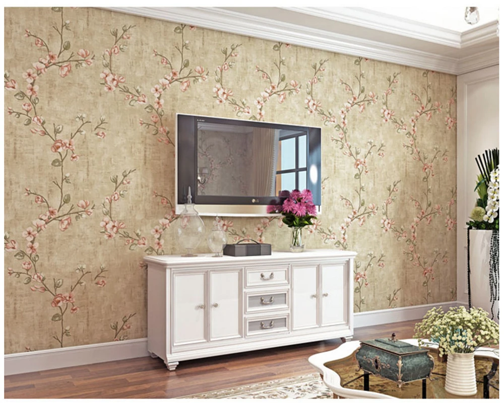 beibehang American country garden non-woven wall paper small floral nostalgic style bedroom living room ab version 3d wallpaper beibehang American country garden non-woven wall paper small floral nostalgic style bedroom living room ab version 3d wallpaper