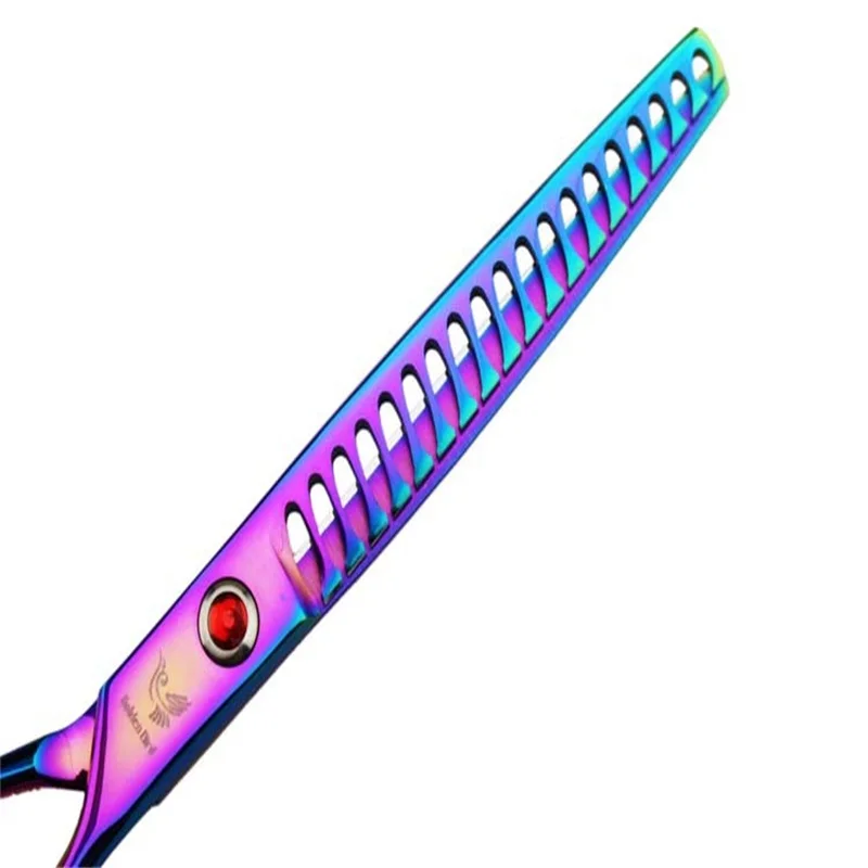 7 colorful Professional Pet Scissors High Quality grooming dog for dogs thinning scissors dog puppy hair cutting scissors shear (5)