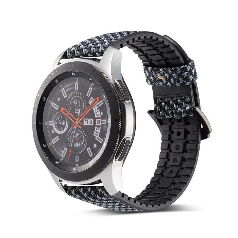 Ремешки для наручных часов для samsung Galaxy Watch 46 мм, силиконовый ремешок с кожаным ремешком 22 мм для samsung gear S3 Frontier/Classic