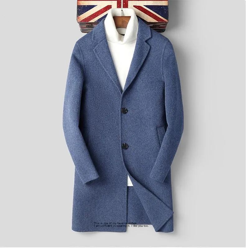 

High Quality New Arrival Wool Woolen Coat Winter Men's Jacket Warm Woolen Coats Male Solid Color Slim Casual Windbreaker Jacket