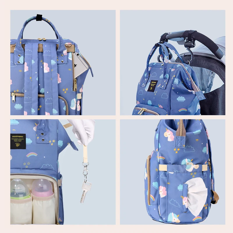  SUNVENO Mummy Maternity Diaper Nappy Bag Organize Large Capacity Baby Bag Backpack Nursing Bag for 