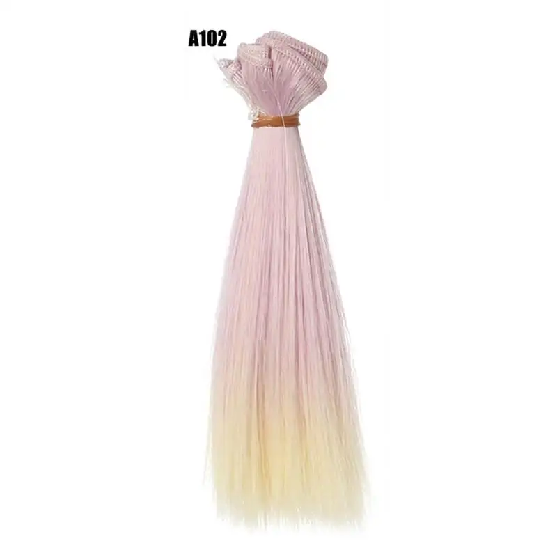 15 см кукольные аксессуары прямые синтетические волокна парик волосы для куклы парики высокая температура провода волосы шелк Уток 1 шт - Цвет: Brown