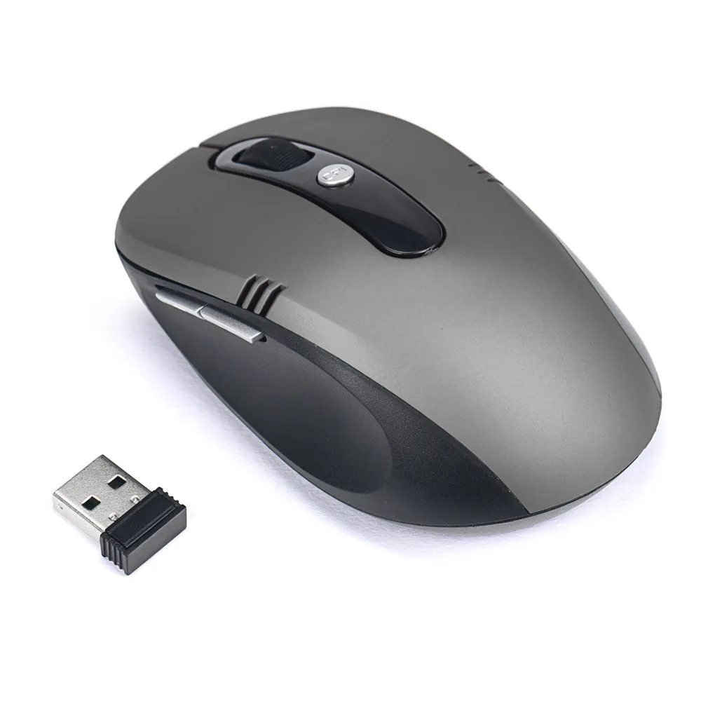 2,4 ГГц Беспроводная мышь USB оптическая прокрутка мыши для планшета ноутбука компьютер роскошный выключатель питания для экономии энергии# YL - Цвет: Серый