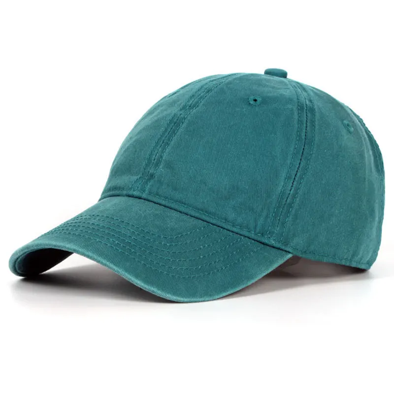 Adjustable size 56 58cm Men Women's Plain Baseball Style Washed Fabric Cap Teal in Men's