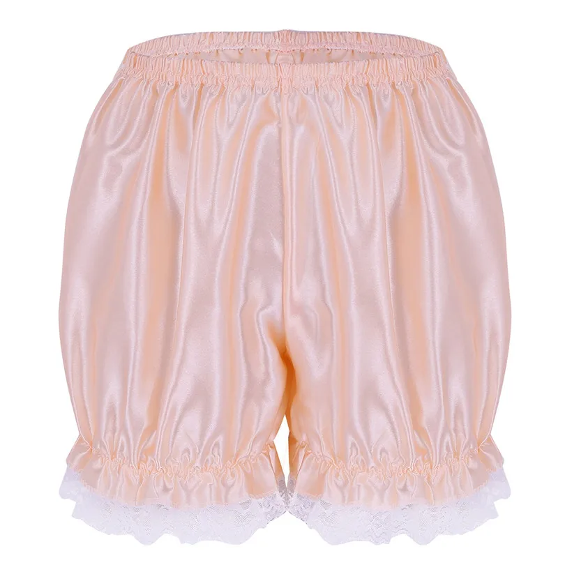 New Arrival Female Women Girl Lace Hem Shiny Pumpkin Pants Bloomers Cute Security Short Pants Bedtime Sleepwear Shorts Underwear sheer panties Panties