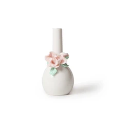 1 шт., изысканная керамическая ваза ручной работы, одноцветная мини-ваза, креативная ваза с простым цветочным дизайном, белая фарфоровая ваза для дома