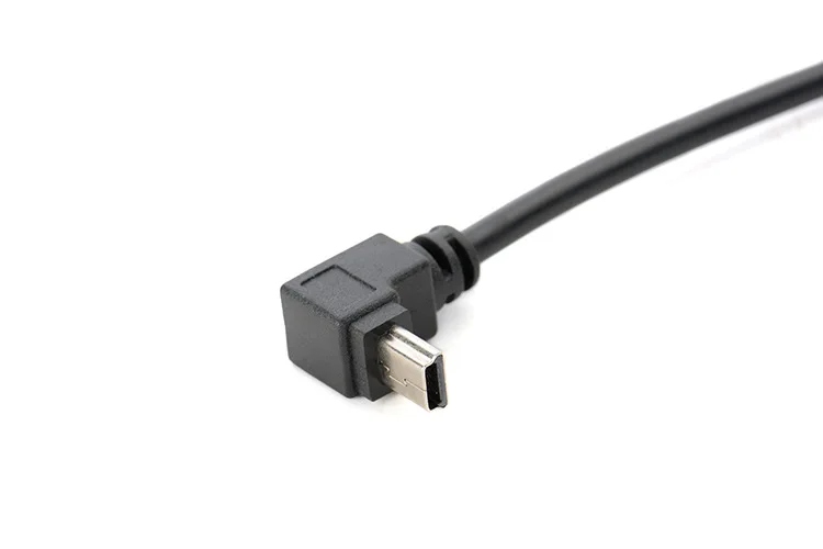 90 градусов Mini USB TypeB папа к Micro B папа 5Pin конвертер OTG адаптер кабель для зарядки данных 25 см