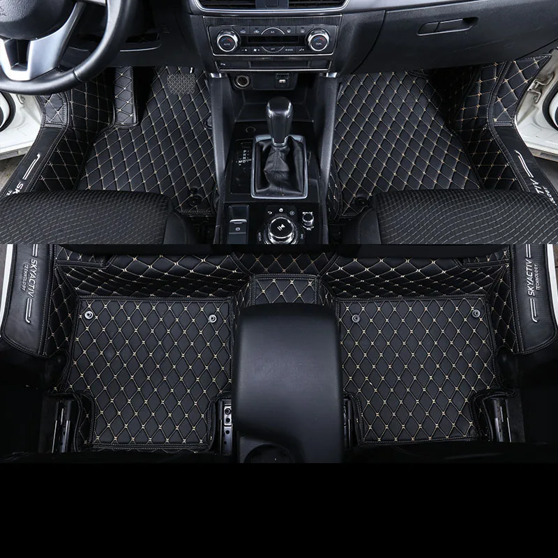 lsrtw2017 fiber leather car floor mat for mazda cx 5 2012 2013 2014 2015 2016 2017 2018 2019in