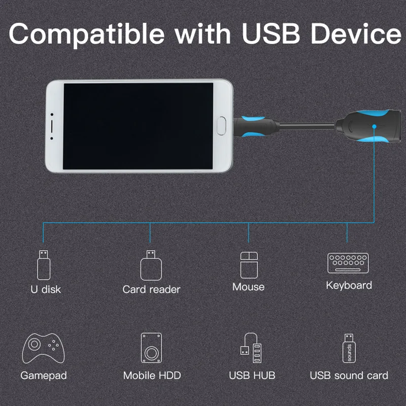 Кабель Vention USB C к USB OTG адаптер для Xiaomi 5 Nexus 5X6 P usb type C OTG кабель для huawei P9 Plus samsung usb type-c OTG