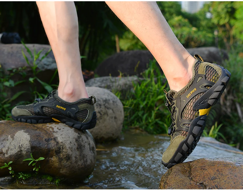 Мужская обувь из натуральной кожи для пеших прогулок quik-сухие уличные кроссовки мужские летние дышащие спортивные туфли для альпинизма