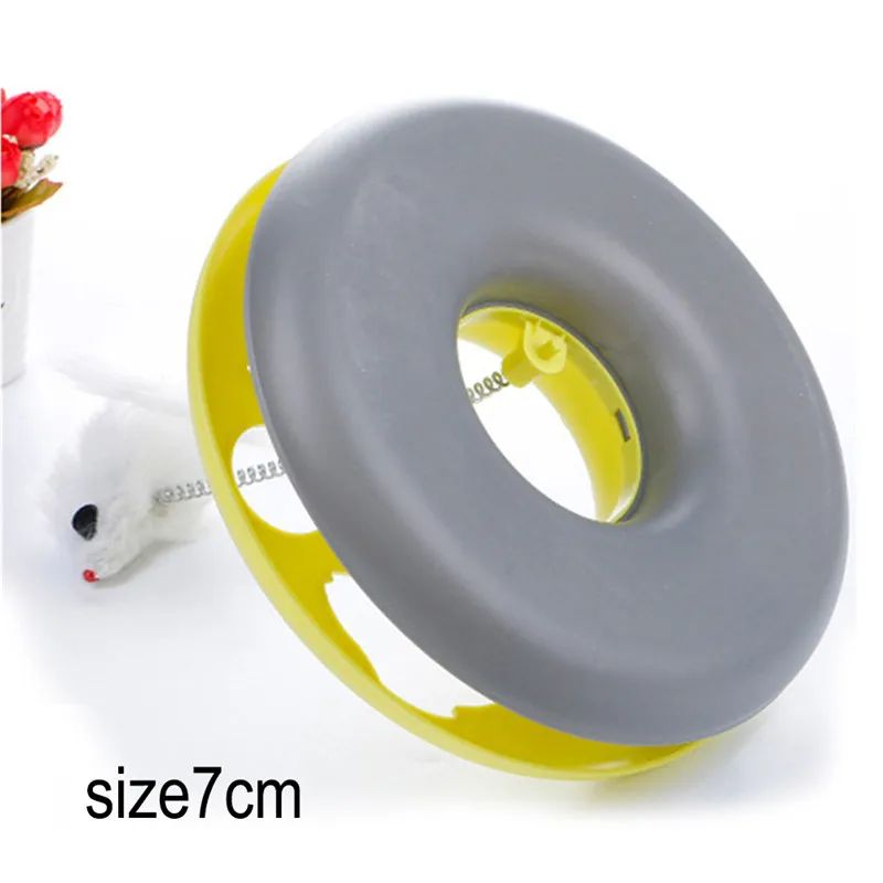 Pet Cat Toys Single- layer Kettle Spring Mice Crazy Amusement Disk Multifunctional Disk Play Activity