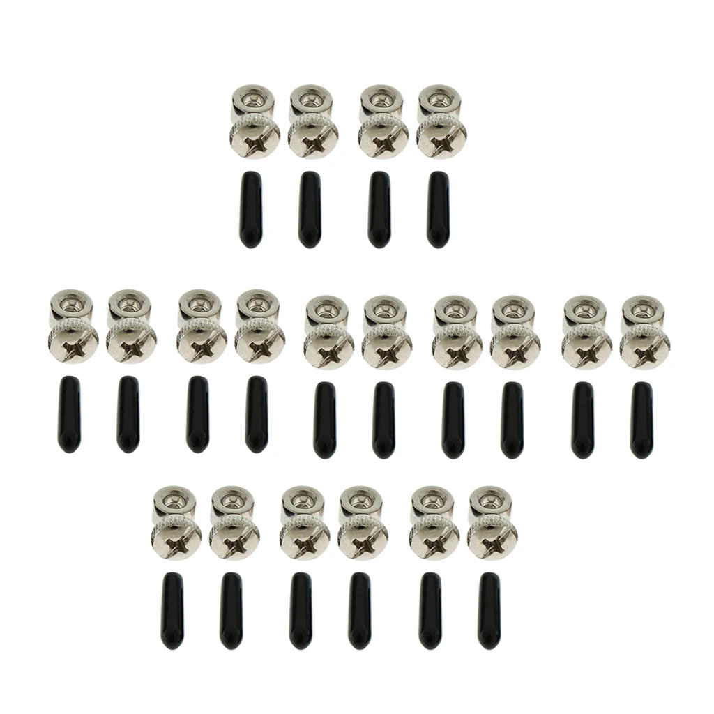 10 Sets Spare Screws & Black End Caps Cover Replacing Hardware for Speed Jump Rope Skipping Ropes