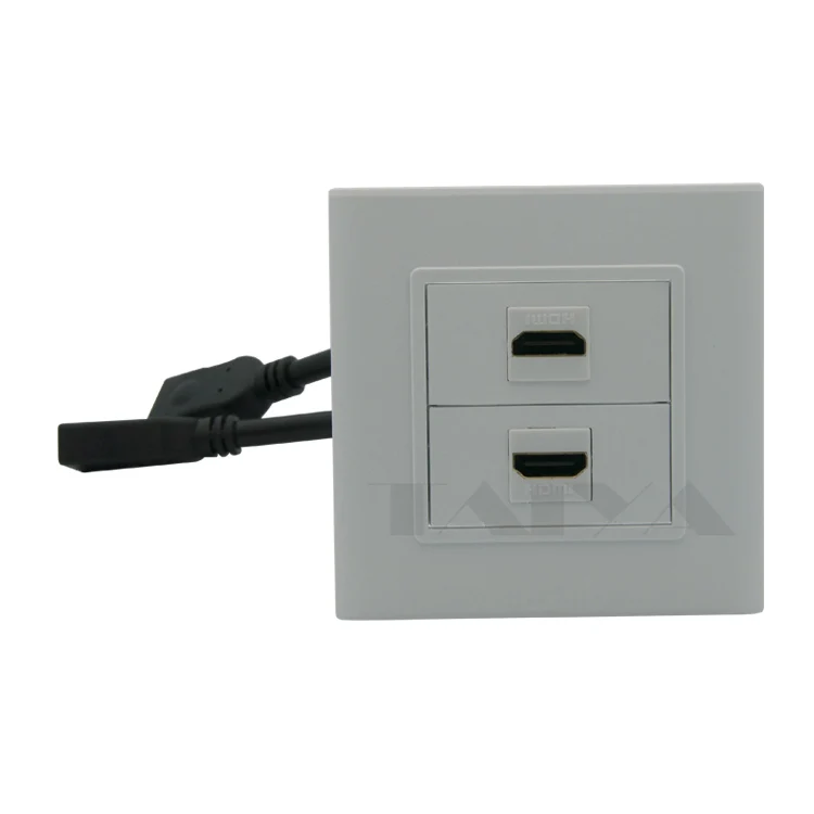 Двойной порт hdmi настенная пластина с коротким кабелем Поддержка 3D 4K|hdmi wall plate|wall