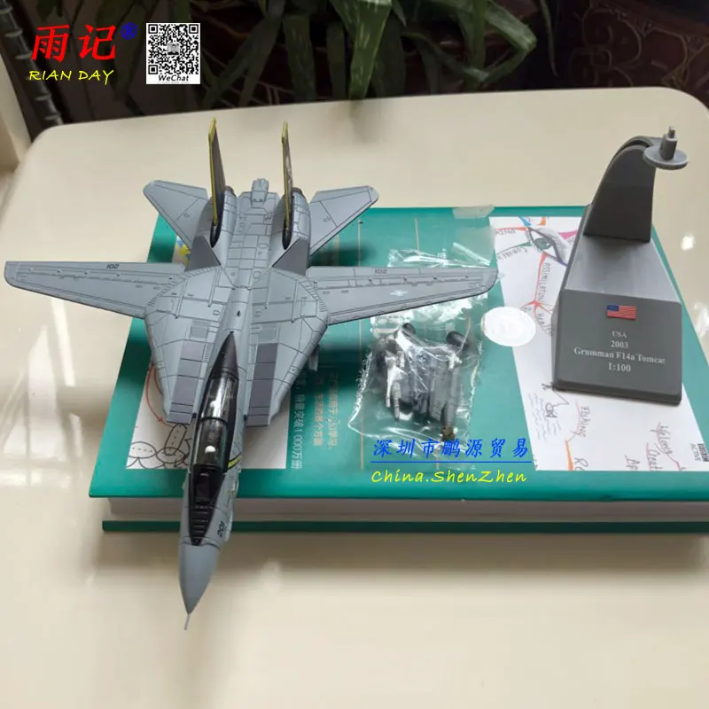 AMER 1/100 масштаб США F-14A/B AJ200 VF-84 истребитель литой металлический военный самолет модель игрушки для сбора/подарок